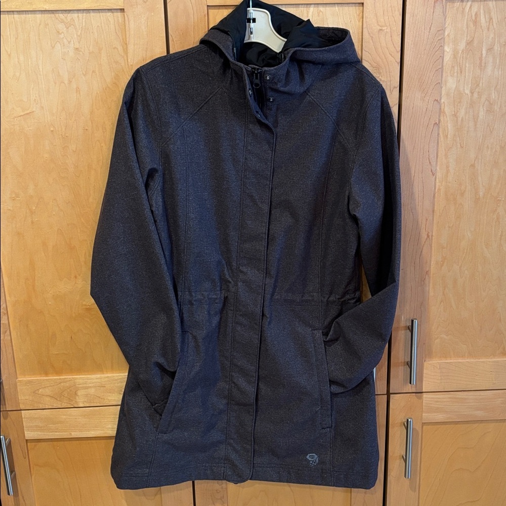 Women's Mountain Hardwear Charcoal Tweed Long Trench Jacket Size Medium